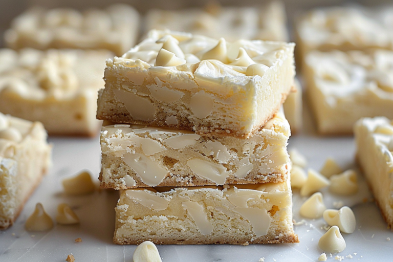 White Chocolate Brownies with white Chocolate Chips Recipe