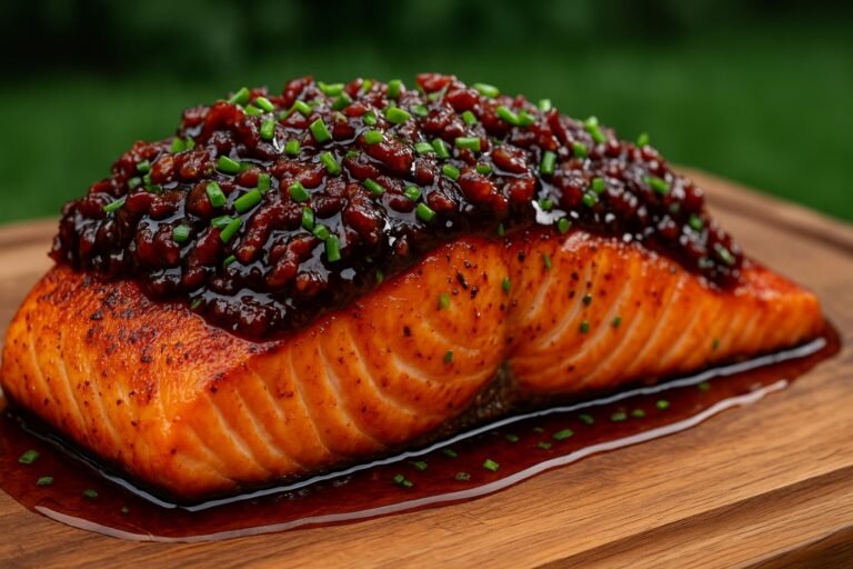 Hot Honey Bacon Jam Salmon