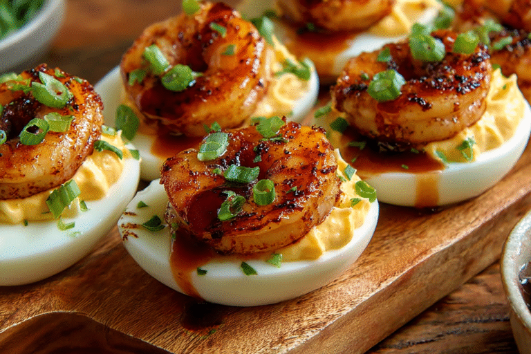Hot Honey Shrimp Deviled Eggs Recipe