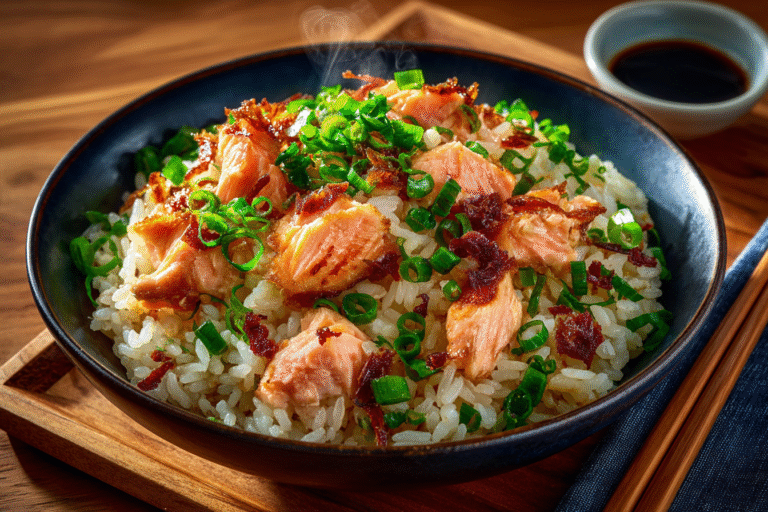 Traditional Japanese Salmon Rice Recipe (Shaké no Takikomi Gohan)