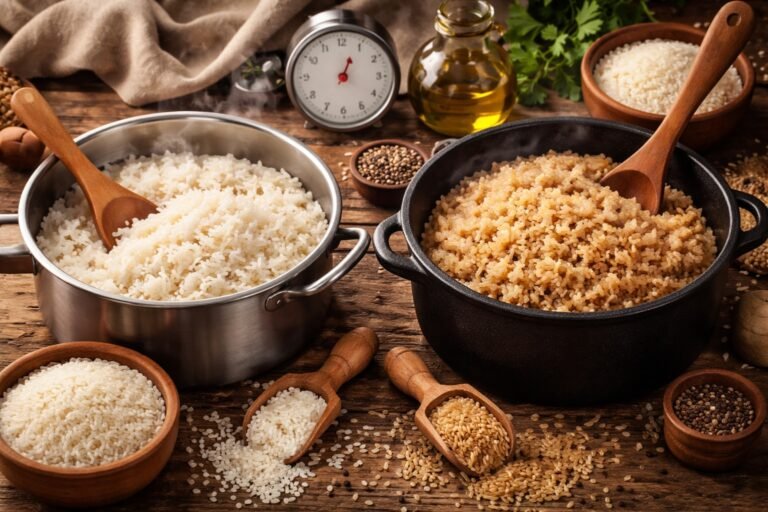 how long to cook white & brown rice